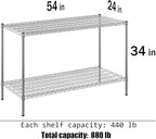 Regal Altair 24" Deep x 54" Wide x 34" Height Wire Shelving Kit | 2-Tier | NSF Commercial Storage Rack Unit