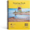 Elan A4 Drawing Book, 50 Sheets Italian Paper 90 lb/200 GSM, Acid-Free Sketch Book 11.7x8.3 Inch, White Drawing Paper Pad, A4 Sketchbook Spiral Bound