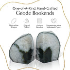 Nature's Decorations Agate Bookends - A Quality Green Geode with Non-Skid Rubber Bumpers for Shelves, Office, Home Decor, Heavy Duty Cute Stone (2-3 LB)