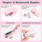 Gawsey Desk Organizers and Accessories Set with 360-Degree Rotating Pen Holder, Tape Dispenser, Stapler, Staple Remover, 1000 Staples, Tape, Clips Set, Ruler, Scissor, Pen