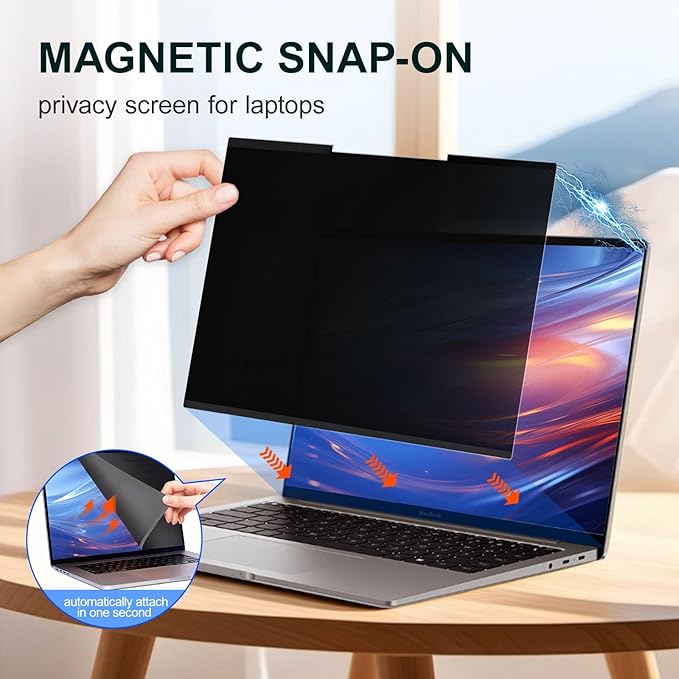 GUDTEKE 2Pack Magnetic 16 Inch Laptop Privacy Screen 16:10 Aspect Ratio, Removable Anti-Blue/Glare Protector Film, Anti Spy Desktop Security Private Filter 16in