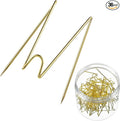 Geyoga Fabric Panel Wall Wire Hooks Cubicle Hooks with Clear Storage Box for Interior Exterior Decor for Picture Home School Office DIY (Gold,36 Pcs)