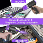 Meudeen 14500 Pa Computer Vacuum Cleaner Mini & 110000RPM Compressed Air Duster for Keyboard Cleaning Cordless Canned Air Powerful Energy Efficient