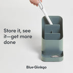 BLUE GINKGO Desk Holder – Korean-Made Office Organizer for Pencils, Pens, Notes, and Desk Supplies (Green)