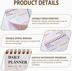 Tlenpo To Do List Notepad, 60 Sheets Daily Planner Notebook Organizer, Portable Spiral Notepad Perfect for Daily Tasks and Goal Setting, Office Products and School Supplies, 5 x 7 Inch