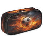 Pardick Football Fire Pencil Case，Big Capacity Pencil Pouch Coin Pouch Stationery Organizer For Teen School