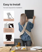 Soundsbay Large Cork Board, 47"x35" Slat Bulletin Board Alternative, 12-Pack Cork Boards for Walls, 60 Adhesive Tabs, Felt Wall Tiles for Home Office Classroom Pin Board