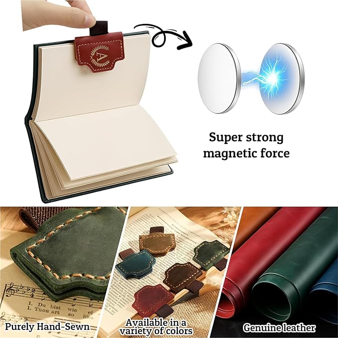 Personalized Mark Bookmark with Pen Holder, Leather Magnetic Book Marker 26 Letters,Custom Initials Page Marks, Gifts for Book Lovers Readers Men Women (Pink, Y)