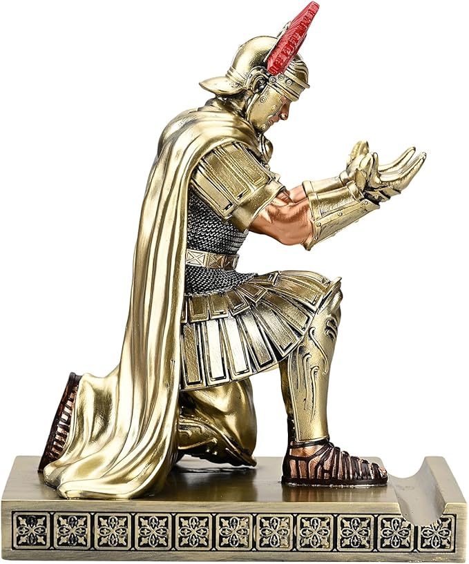 HDMbigmi Centurion Cloak Warrior Knight Pen Holder Mobile Phone Stand Desk Organizers and Accessories as Gift for Office and Home (Bronze)