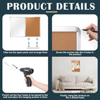 Cholemy Enclosed Bulletin Lockable Cork Case Notice Board 48 x 36 Inch Weatherproof Bulletin Board with Aluminum Frame Mounting Screws Outdoor for School Office Wall Display Pictures(Silver)