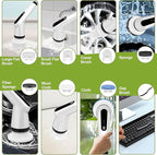 WKY-Electric Spin Scrubber - Upgraded 10-in-1 IPX7 Waterproof Shower Scrubber, Retractable Handle & 2-Speed for Toilet, Bathroom, Bathtub, Tile Floors