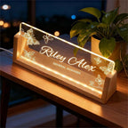 Acrylic Desk Name Plate Personalized, Custom Light Up Office Sign for Boss Employee Teacher, Appreciation Gifts for Coworkers, Professional Desk Decor