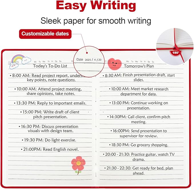 SUQJOY Lined Journal Notebooks for Writing, 100 GSM Thick Paper, 1 Pack Hardcover Notebooks, A5 College Ruled Notebook, Journaling Notebook for School/Travel/Office (Red- 1 Pack)