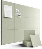 Fluxynara Large Felt Bulletin Board 48" x 36" Cork Board Alternative-12 Pack with 70 Safe Removable Adhesive Tabs, Cork Boards for Walls Cork Board for Home Office Classroom Pin Board - Sage