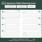 IN-LUXPRO Planner 2026 Daily Weekly and Monthly,8.5"x6.5",12 Months Spiral Bound Calendar Agenda with Self-adhesive Pen Holder,2026 Appointment Book with Vegan Leather Soft Cover,Green