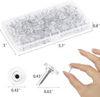 300Pcs Clear Push Pins，Flat Thumb Tacks for Bulletin Board，Plastic Head with Steel Point Thumb Tacks for Wall Cork Board