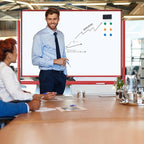 TSJ OFFICE Large Rolling Whiteboard - Dry Erase Magnetic 48 x 32 Inches White Board Height Adjust Double Sides Mobile Portable Easel on Wheels, Dry Erase Board with Stand for Office, Home & Classroom