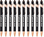 CRME Personalized Pens with Stylus Custom Pens in Bulk Customized Pen Engraved with Name Business Logo Multi Colors Ideal for Birthday School Party Metal Material Office Supplies for Women and Men
