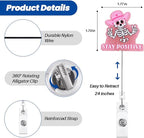 Stay Positive Skull Funny Nurse Badge Reel, Retractable ID Card Badge Holders, Medical Badge Clip for Radiology ER ED RT(R) CT Radiologists Nurses Radiologic Technologists CNA RN LPN Social Workers