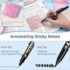 Nicpro 62 PCS Aesthetic Book Annotation Kit with Case, Book Annotation Supplies with No Bleed Highlighters, Pens, Markers and 1200PCS Transparent Sticky Notes, Index Tabs for Bible Study Supplies