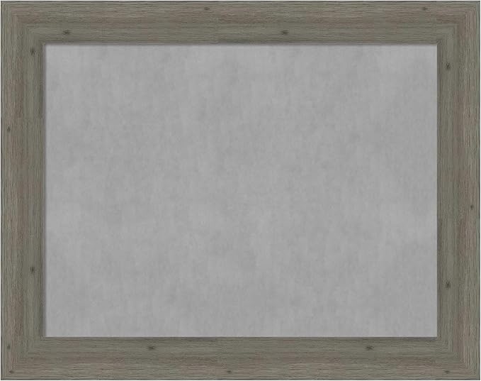 Amanti Art Grey Framed Magnetic Board 23x29 Medium Vision Board for use with Magnets, 100% Metal Sheet to Display Items as Office Decor or for Home Organization in mudroom, Kitchen or Kids Room