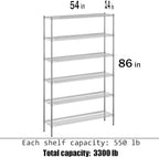 Regal Altair 14" Deep x 54" Wide x 86" Height Wire Shelving Kit | 6-Tier | NSF Commercial Storage Rack Unit