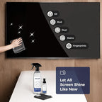 WELKIN Screen Cleaner Spray Kit (550ml + 60ml) - Cleaning Gel for TV, Laptop, Computer, Phone Touchscreen -2 Sprayers，1 Microfiber Cloth & 1 Glass Wipe