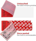 ChtepTamper 100 Pieces Total Transfer Tamper-Evident Stickers Security Labels Great for Goods Shipping,Exchange of Agency Files, Privacy Protection or More(Serial Number 0.8 * 2.4inches Red)