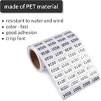 1-2000 Consecutive Number Inventory Stickers Self Adhesive Waterproof Labels Office Warehouse Numbering Classification Black Printing on Silver Sticker 0.79 x 0.38 Inch