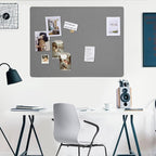 Lightomorrow Large Bulletin Board - 48 x 36 Inches, Decorative Felt Pin Board for Wall - 4' x 3' Foldable Photo Display Board with Self-Adhesive Tape, Includes 20 Push Pins - Gray