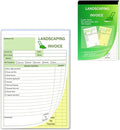 Garden Service Invoice Receipt Book, 2-Part Carbonless Landscaping Invoice Book for Small Business, 5.7 x 8.3 in, 50 Sets (White & Yellow), Lawn Care & Gardening Work Order Forms