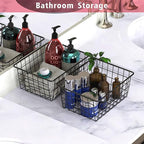 HDYOUDO Metal Black Large Wire Basket Food Storage Organizer,pantry organizers and storage for Organizing Kitchen Cabinets potato onion, 2 Pack