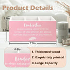 URLLUAE Leadership Gifts Wooden Pen Pencil Holder for Office Desk Accessories, Thank You Appreciation Gifts for Leader Boss Lady Mentor Supervisor, Pink Makeup Brush Toothbrush Holder Organizer