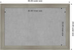 Amanti Art Grey Framed Magnetic Board 24x36 Large Vision Board for use with Magnets, 100% Metal Sheet to Display Items as Office Decor or for Home Organization in mudroom, Kitchen or Kids Room