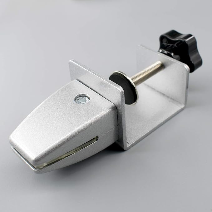 Sneeze Guard Support Clamp Partition Aluminum Adjustable Partition Clamp Acrylic Desk Divider Support Clamp Desk Shield Clamp Privacy Panel Clamp for Plexiglass Shield for Countertop Reception 4 Pack