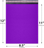 Purple Poly Bubble Mailers 8.5x12 inch #2 | Self Seal Padded Envelopes | Cushioned Bubble Mailer | Usable Size 8.5x11 | WaterProof | Lightweight mailing Shipping Bags | 200 Pack Bulk