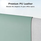 Aothia Leather Desk Pad Protector - Large Mouse Pad, Office Mat, Non-Slip PU Leather Blotter, Laptop Desk Pad, Waterproof Writing Pad for Office and Home (Light Blue, 38" x 13.7")