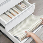 ALIUNI Drawer and Shelf Liner, Non-Slip Kitchen Cabinet Liners Non-Adhesive Thick Strong Grip Waterproof Washable Mats Protect Dresser Shelves Cupboard Bathroom Cabinets, Yellow Plaid, 12 in X 30 FT