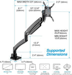 AVLT Single 17"-57" Super Ultrawide Monitor Arm for Screens Up to 59.5 lbs, Premium Aluminum Desk Stand, Adjustable Pneumatic Height, Full Motion Swivel Tilt Rotation, USB-C & USB-A Ports, Black