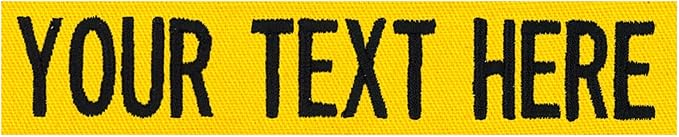 Custom Uniform Name Tapes Solid Colors. Yellow Fabric, 5 Inch Hook Fastener (Uniform Ready Fastener)
