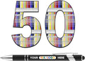 ENOMY Personalized Pens Bulk Free Engraved with Logo/Name/Message Black Ink Custom Pens Customized Stylus Ballpoint Pens Ideal Gifts for Business Anniversary (50)