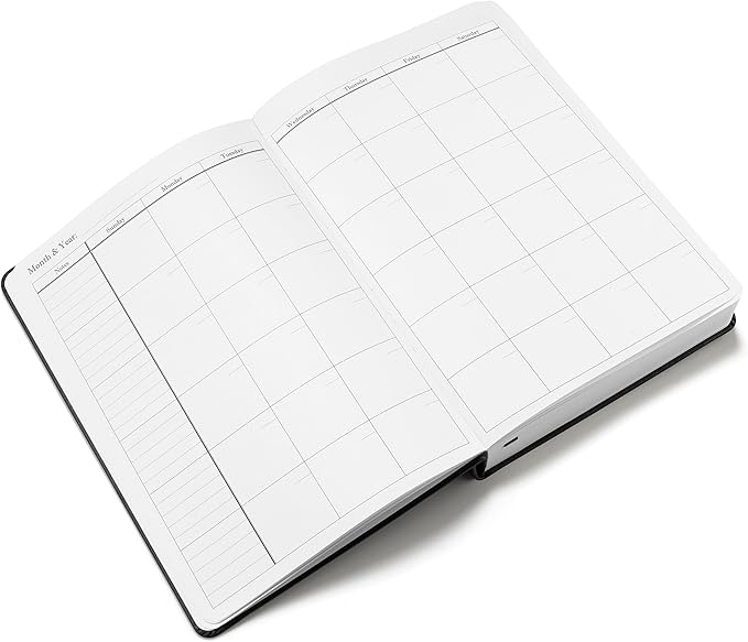 Wykeham's Executive 2026 Undated Daily Journal Planner – Customization Available (Brown, 8.5"×5.5" - Undated)