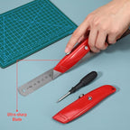20 Pcs Retractable Utility Knife, Box Cutter Aluminum Alloy Carpet Knife Heavy Duty Utility Knives Sharp Razor Blade for Cardboard Box Cartons Opener DIY Home Office (Red)