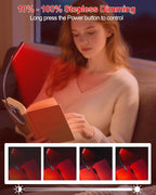 Finezeal 670nm Red Book Light [2 Pack] - Zero Blue Light, Rechargeable Clip On Red Reading Light Lamp for Reading at Night - Poratble Dimmable LED Book Lamp, Gift for Lovers Travel Studying Nursing