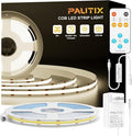 PAUTIX COB LED Strip Lights,UL Listed Dotless LED Lights with RF Remote,16.4ft Natural White 4000K Super Bright Dimmable Flexible Diffused LED Tape Light,Kitchen Cabinet,Office,Stairs,Shelf Lighting