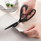 Zicolu 9 inch Black Office Scissors All Purpose, Sewing Scissors for Fabric Cutting, Sharp Titanium Coated Blade, Comfort Grip Soft Handles for Diy Craft, Paper, Art, School, Home