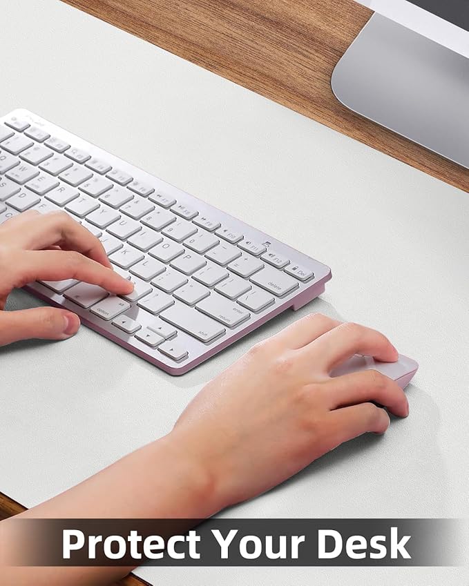 Extra Large Desk pad, Leather Desk Pad Protector,Office Desk Mat,Mouse Pad, Non-Slip Desk Blotter, Laptop Desk Pad, Waterproof Desk Writing Pad for Office&Home (Ivory White, 55" x 17")