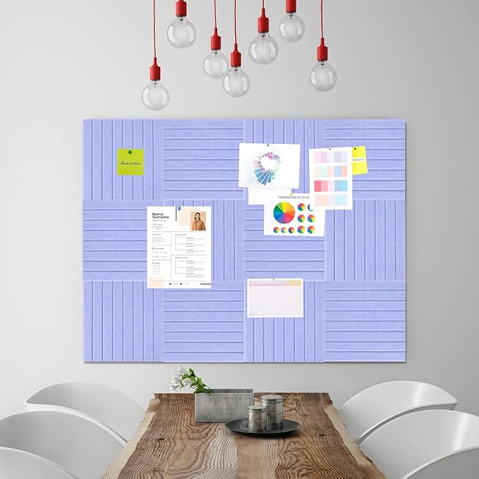 Cork Boards for Walls 48" x 36" Felt Board Alternative, 12 Pack Felt Wall Tiles Bulletin Board, Large Cork Board for Office Pin Board Tack Board Cork Boards