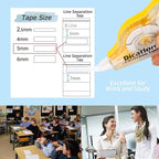 Dicatlon White Correction Tape 12 Pack, Easy Use Roller Applicator, Instant Dry, Jam Free PET Film, Smooth Precise Corrections for School, Office, Home