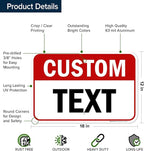 Custom Sign, Custom Sign for Business, Indoor/Outdoor use. 12x18 Inches, Rust Free .063 Aluminum, Fade Resistant, Made in USA by My Sign Center (Header)